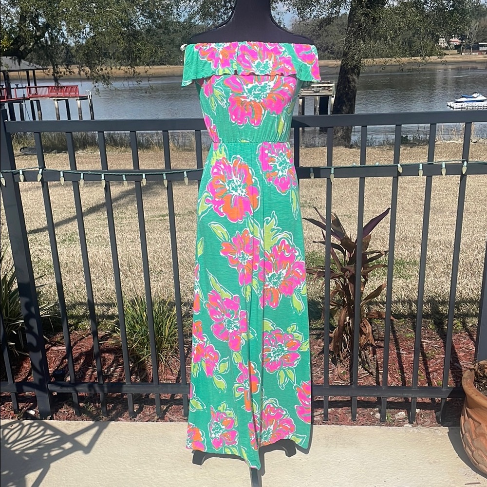 Lilly Pulitzer Amy Floral Off-Shoulder Maxi Dress